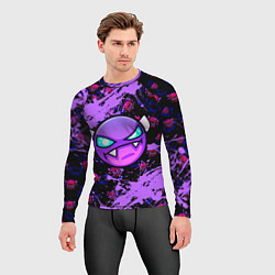 Рашгард мужской Геометри Дэш фиолетовый Geometry Dash, цвет: 3D-принт — фото 2