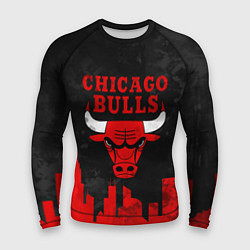 Рашгард мужской Chicago Bulls, Чикаго Буллз Город, цвет: 3D-принт