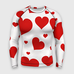 Рашгард мужской Красные сердечки Heart, цвет: 3D-принт