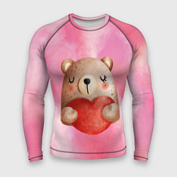 Рашгард мужской Медвежонок с сердечком День влюбленных, цвет: 3D-принт