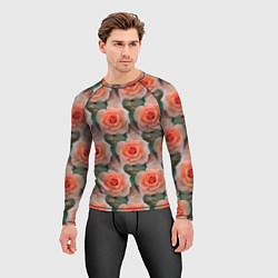 Рашгард мужской Нежные розы паттерн, цвет: 3D-принт — фото 2