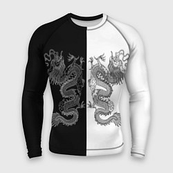 Рашгард мужской Double Dragon Дракон Чб, цвет: 3D-принт
