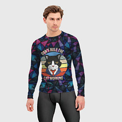 Рашгард мужской Кот в пиджаке, цвет: 3D-принт — фото 2