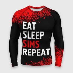 Мужской рашгард Eat Sleep Sims Repeat Краска