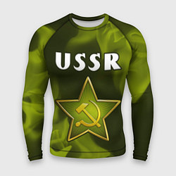 Рашгард мужской USSR - ЗВЕЗДА - Огонь, цвет: 3D-принт
