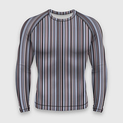 Мужской рашгард Розово-серый полосатый принт