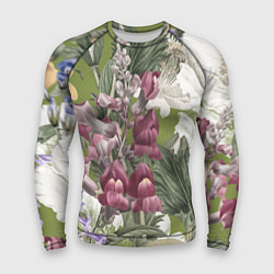 Рашгард мужской Цветы Ностальгический Весенний Узор, цвет: 3D-принт