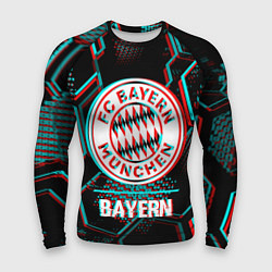 Мужской рашгард Bayern FC в стиле Glitch на темном фоне