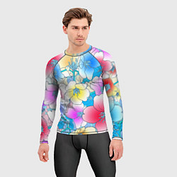 Рашгард мужской Летний цветочный паттерн Fashion trend 2025, цвет: 3D-принт — фото 2