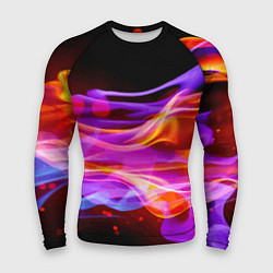 Рашгард мужской Abstract colorful waves, цвет: 3D-принт