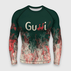Рашгард мужской Gucci - огонь, цвет: 3D-принт