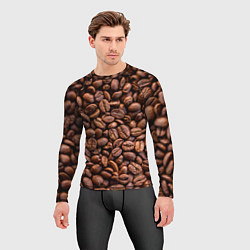 Рашгард мужской Зерна жареного кофе, цвет: 3D-принт — фото 2