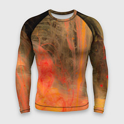 Рашгард мужской Абстрактное множество красок - Оранжевый, цвет: 3D-принт