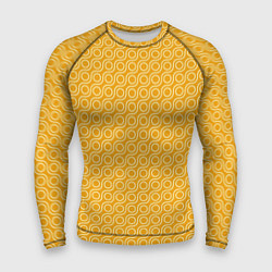 Рашгард мужской Волнистые желтые узоры, цвет: 3D-принт