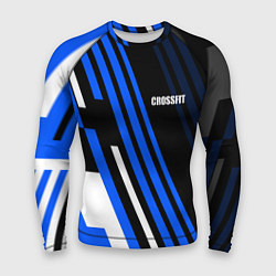 Мужской рашгард Кроссфит - синии линии