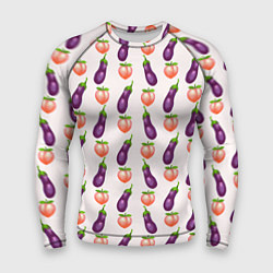 Рашгард мужской Баклажаны и персики паттерн, цвет: 3D-принт