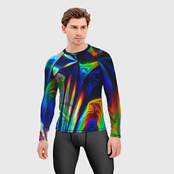 Рашгард мужской Волнообразные абстрактные линии, цвет: 3D-принт — фото 2