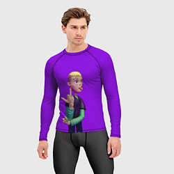 Рашгард мужской Lil Peep На Фиолетовом Фоне, цвет: 3D-принт — фото 2