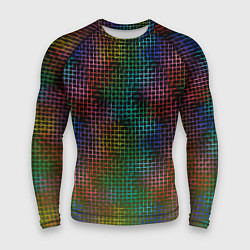 Рашгард мужской Неоновый сетчатый узор, цвет: 3D-принт