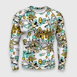 Мужской рашгард Abstract pattern waves and streaks