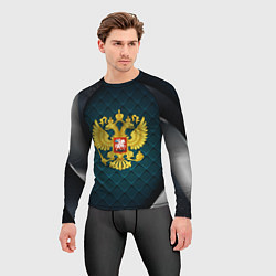 Рашгард мужской Герб России из золота, цвет: 3D-принт — фото 2