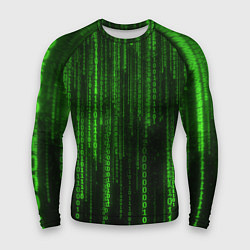 Рашгард мужской Двоичный код зеленый, цвет: 3D-принт
