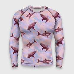 Рашгард мужской Акулы на фоне неба, цвет: 3D-принт