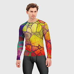 Рашгард мужской Абстрактные цветные фигуры, цвет: 3D-принт — фото 2
