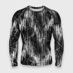 Рашгард мужской Черно-белые штрихи, зигзаг, цвет: 3D-принт