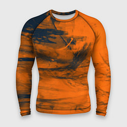 Рашгард мужской Абстрактная оранжевая поверхность и чёрные тени, цвет: 3D-принт