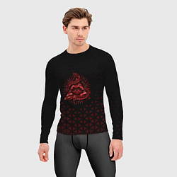 Рашгард мужской Иллюминаты - красные треугольники, цвет: 3D-принт — фото 2