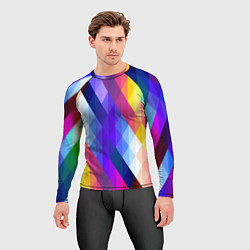 Рашгард мужской Разноцветный геометрический узор, цвет: 3D-принт — фото 2