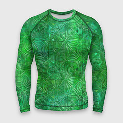 Рашгард мужской Узорчатый зеленый стеклоблок имитация, цвет: 3D-принт