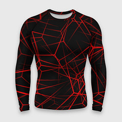 Рашгард мужской Красные линии на черном фоне, цвет: 3D-принт