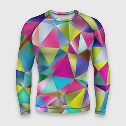 Рашгард мужской Радужные трехмерные треугольники, цвет: 3D-принт