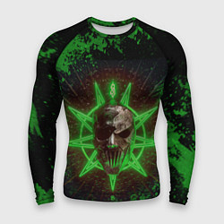 Рашгард мужской Slipknot green star, цвет: 3D-принт