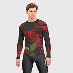 Рашгард мужской Одинокая красная роза, цвет: 3D-принт — фото 2