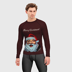 Рашгард мужской Светящийся Санта Клаус, цвет: 3D-принт — фото 2