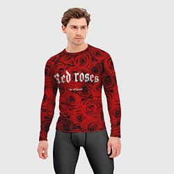 Рашгард мужской Красный розы, цвет: 3D-принт — фото 2