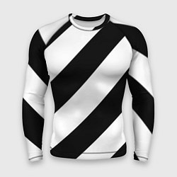 Рашгард мужской Черно-белые полосы, цвет: 3D-принт
