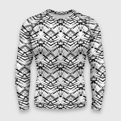 Рашгард мужской Черно белый геометрический узор, цвет: 3D-принт