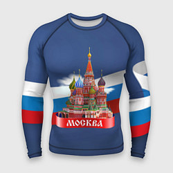Рашгард мужской Москва Кремль, цвет: 3D-принт