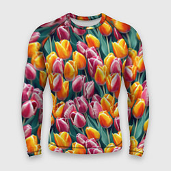 Рашгард мужской Роскошные тюльпаны, цвет: 3D-принт