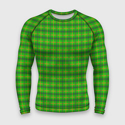 Рашгард мужской Шотландка зеленая крупная, цвет: 3D-принт