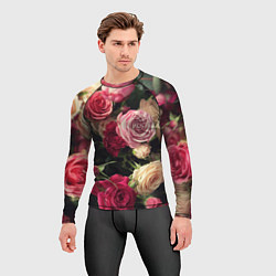 Рашгард мужской Нежные кустовые розы, цвет: 3D-принт — фото 2