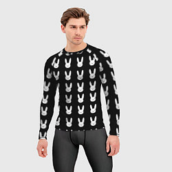 Рашгард мужской Bunny pattern black, цвет: 3D-принт — фото 2