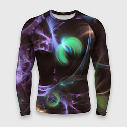 Рашгард мужской Магические фиолетовые волны и цветные космические, цвет: 3D-принт