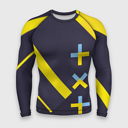 Рашгард мужской TXT yellow geometry, цвет: 3D-принт