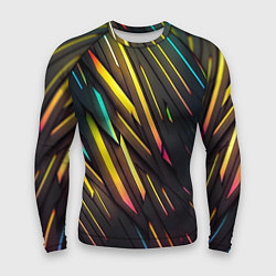 Рашгард мужской Неоновые абстрактные линии, цвет: 3D-принт