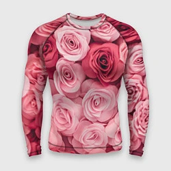 Рашгард мужской Чайная пыльная роза - нежно розовый цветок, цвет: 3D-принт